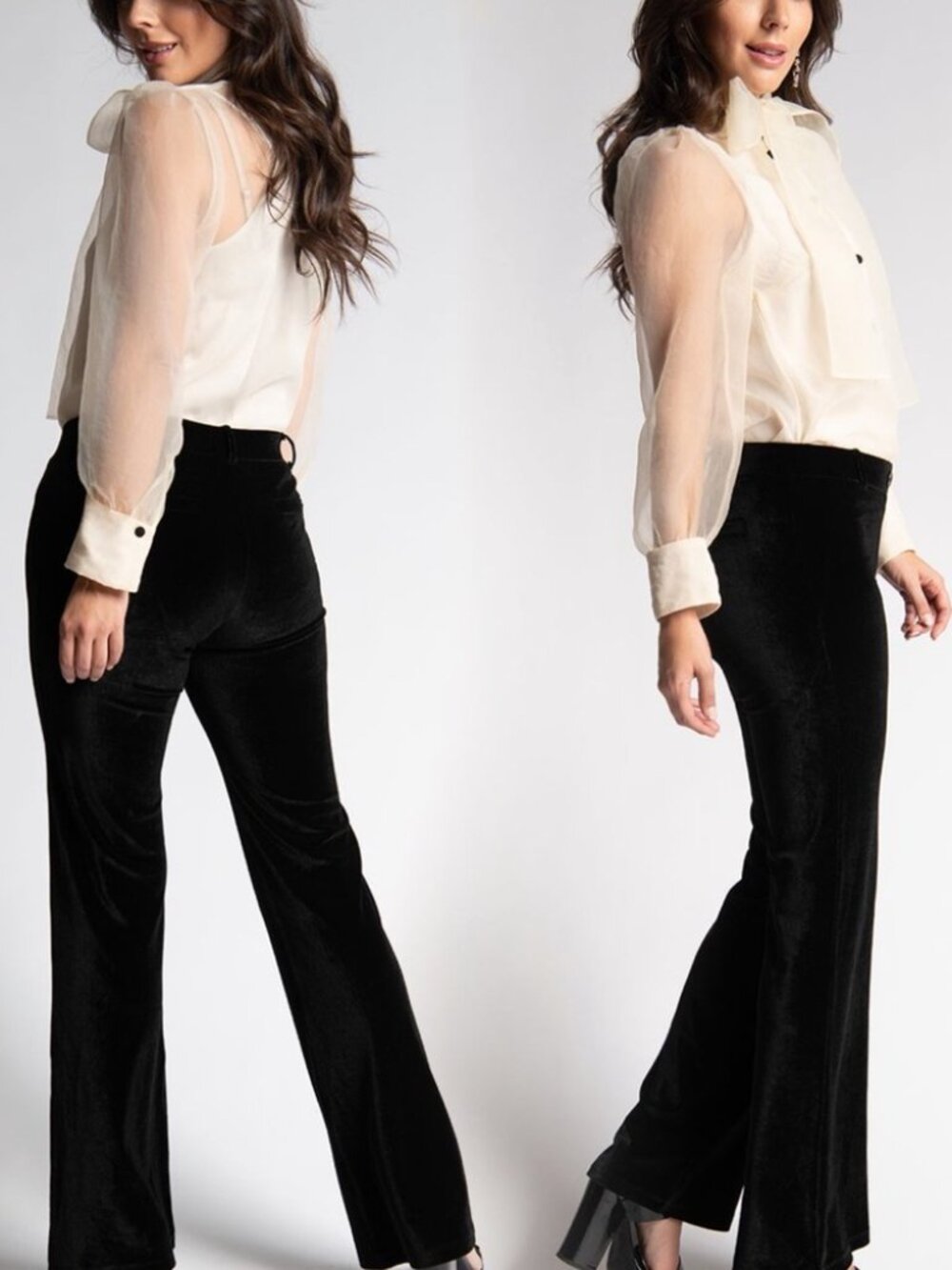 New Betabrand Black Velvet Bootcut Dress Pant Yoga Pants Medium Petite